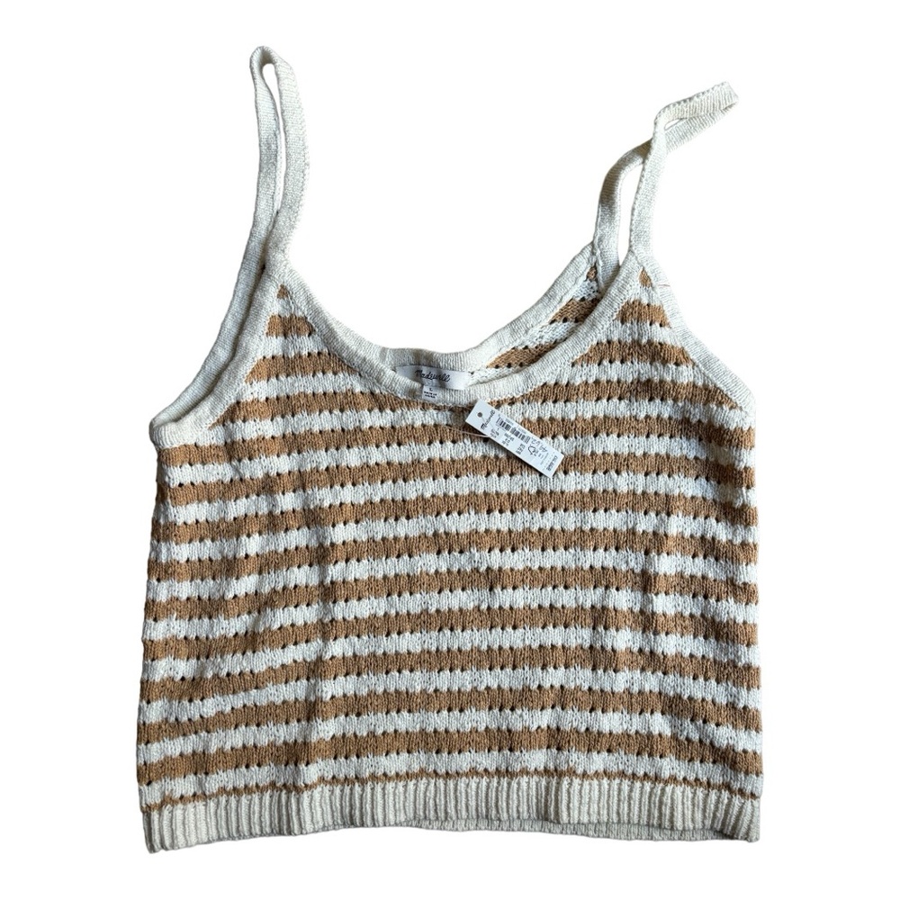 SALE🚨NWT🤎Madewell Sweater Crochet Tank Striped